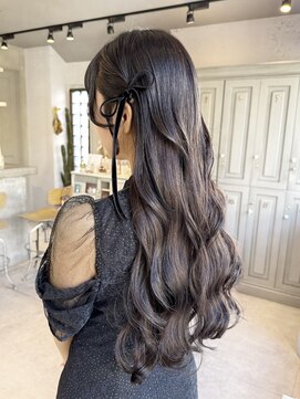 カシュカシュ 表参道(cache cache) 結婚式参列お呼ばれハーフツインリボンヘアセットヘアアレンジ