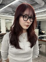 ニコ トウキョウ 渋谷(nico TOKYO)&nbsp;ロングレイヤーカット顔周りレイヤーウルフハッシュカット韓国