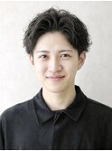 ツーブロック×波打ちパーマ◎韓国風マッシュ黒髪センターパート