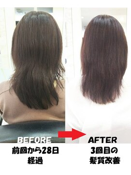 ヘアーデザインムーヴ(Hair design MOVE) 3回目の髪質改善で出来るデザインの幅が広がった