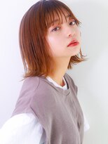 ネイヴィル オモテサンドウ(navile omotesando)&nbsp;☆オレンジブラウン×小顔外ハネボブ☆navile表参道