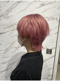ハイトーンピンク×マッシュウルフ【戸内啓介】
