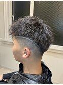 短髪 ラインカット フェード