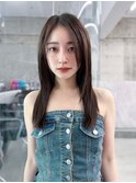 韓国アイドルのようなレイヤーストレートパーマ