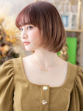 カバーヘアアンドスパ ブリス 浦和(COVER HAIR&SPA bliss) ダブルカラー韓国風透明感切りっぱなしボブc5浦和10代20代30代