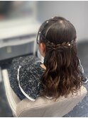 りぼんハーフアップ
