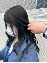 テーラヘアー 東金店(TELA HAIR)&nbsp;インナーカラー黒×ネイビー