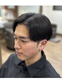 縮毛矯正×メンズカット×眉毛カット/刈り上げセンターパート