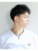 2ブロック刈り上げ　爽やかアップバング