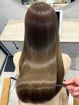 ハーシーバイアポロ 相模大野(HERSHE by apollo) x髪質改善/ホワイトグレージュ/レイヤーカット/チェリーブラウン