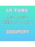 6月平日限定【カット＋カラー＋極上トリートメント】で3000円OFF