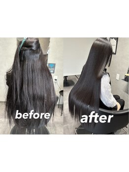 Achromatic式縮毛矯正で艶髪×カラー発色が叶う◎極上の美髪ストレートで朝のスタイリングも楽に♪