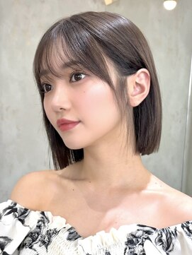 ロンドヴァリー 渋谷店(Lond vallee) あご下3cmミニマルボブ×オリーブグレージュ