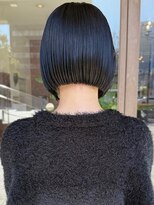 ヘアーアンドスパ フェリーチェ ミチ 野田屋町店(HAIR&SPA felice MICHI) 切りっぱなしボブ 前髪カット 髪質改善トリートメント 黒髪 艶髪