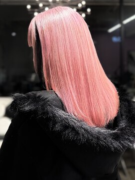 ディーカヘアーセンダイ(Di KA HAIR sendai) ペールピンク × ブラック スラッシュカラー