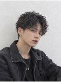 20代30代向けセンターパート×シャドウパーマ爽やか