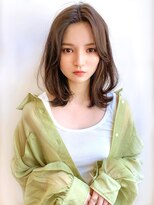 ルエ(rue)&nbsp;30代40代50代マッシュウルフベージュ_ネイビーシースルーバング