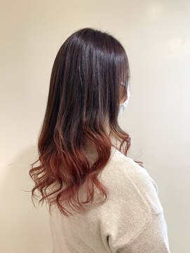 アズール 草加(azule) 大人かわいいグラデーションカラー　レッドブラウン
