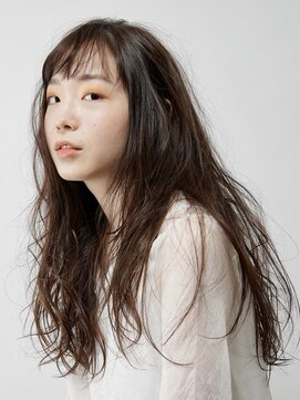 ボタンヘアー 日吉(BoTaN HAIR) 抜け感ロング/無造作ロング/ショートバング/ダークブラウン/日吉