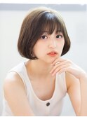 デザインカラー/シルキーベージュ/グレージュカラー/斜めバング