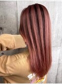 10代20代　ピンクアッシュカラー　透明感　艶感　ロング