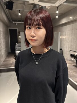 ソイリウム 下北沢(soi rium) 赤髪ボブ。