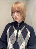 イメチェン/ホワイトブロンド/外ハネボブ/美髪/梅田