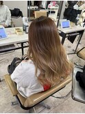 グラデーションカラーミルクティーベージュ夏くびれヘア所沢韓国