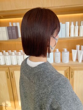 ユラギフロムユイマァル 水島店(YURAGI from YUIMARL) 透明感カラーボブ20代30代40代ワインレッドボルドーカラー