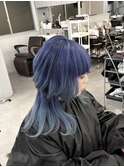 【ネイビー×グラデーション水色/デザインカラー】SAKI