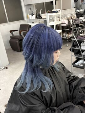 シェイロ(Cielro) 【ネイビー×グラデーション水色/デザインカラー】SAKI