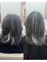 シンシア 銀座(sinsia)&nbsp;70代　グレイヘア×縮毛矯正[30代40代50代60代]