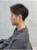 群馬太田メンズショートツイストスパイラルパーマフェード眉毛