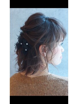 ブリック ヘアアンドスパ 松山(BRICK HAIR&SPA) ショートでも可愛く！ニュアンスハーフアップ☆