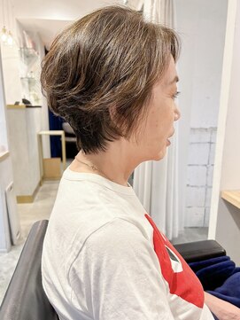 レトン 銀座(leton) 大人ショート/ひし形ショート/白髪ぼかしハイライト 銀座