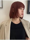 ワンレンスリークボブ×チェリーレッド