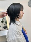ハイトーンレイヤーボブミディアムレイヤーショートウルフボブ