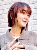 Say.黒髪ボブルフネビージュ小顔ワンレン切りっぱなしボブ表参道
