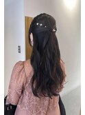 【Nanaka】お呼ばれヘアナチュラルハーフアップロングヘアメ