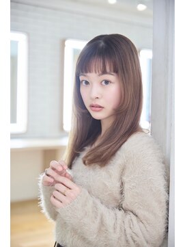 ケアリー 調布(Carelly) 大人かわいい前髪セシルカットココアブラウンフリンジウェーブ