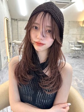 サイン 表参道(SIGN) 韓国ヘアーハッシュカットレイヤーカットグレージュブリーチ無し