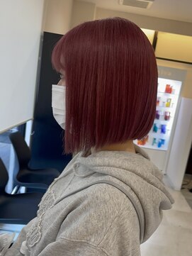 グランドール 下曽根店(Grandoll) ボブ×ピンクレッドカラー