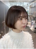 ワイドバングイメチェン美髪外ハネボブ+レイヤーカット韓国/横浜