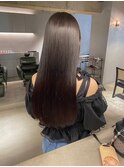 卵型ホワイトグレージュミニウルフデジタルパーマチェリーブラウ