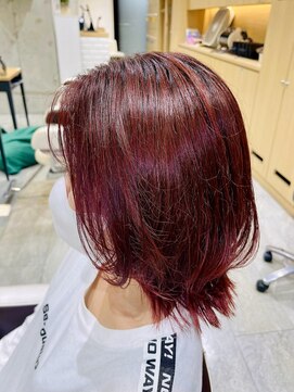 イメージア ボーノ相模大野店(IMAGE-A) 【相模大野カラー】艶めく赤髪レッドバイオレットボブ