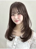 韓国風/レイヤー/前髪カット/オリーブ/透明感/ハッシュカット