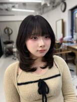 ハピネス 梅田茶屋町店(HAPPINESS)&nbsp;ミディアムレイヤー/ブリーチなし/髪質改善/顔まわり/ワンカール