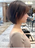 似合わせショートボブ30代40代小顔銀座ひし形前上がり縮毛矯正