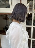【お客様スタイル】ラベンダーグレーのボブ