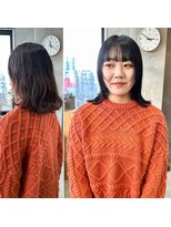 テトヘアー(teto hair) パーマオフストレート コスメ ミディアムボブ 切りっぱなし